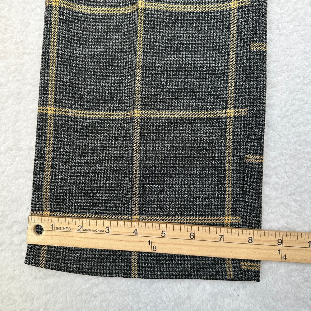 7th Avenue Design Studio Plaid Dress Pants Black‎ Gray Yellow Women's 12 - Picture 7 of 12